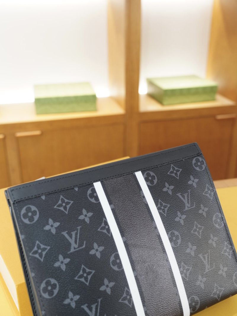 Louis Vuitton Monogram Canvas Clutch Bag Navy view
