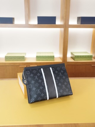 Louis Vuitton Monogram Canvas Clutch Bag Navy view 6
