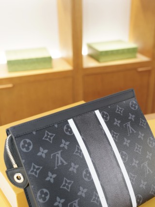 Louis Vuitton Monogram Canvas Clutch Bag Navy view 7