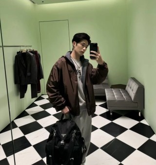 Prada Nylon Hooded Jacket Brown view 3