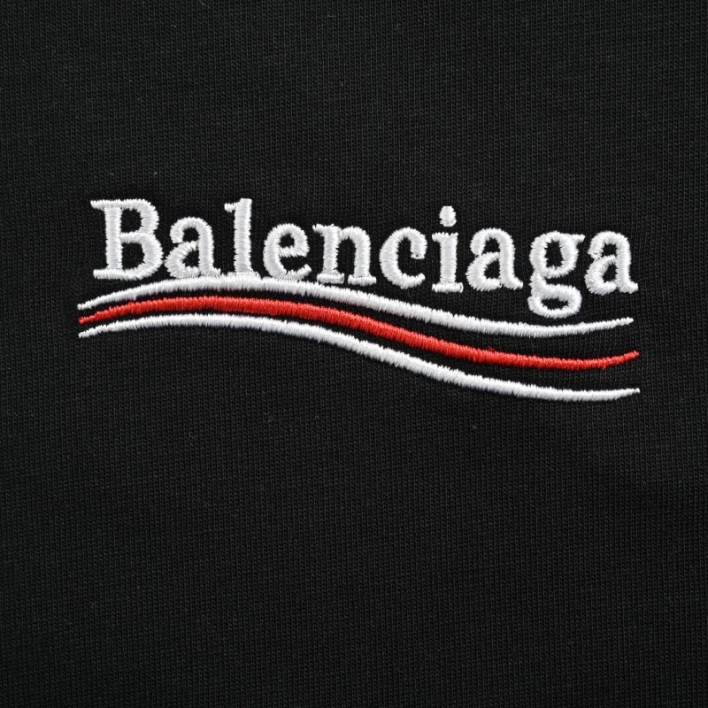 Balenciaga Logo Embroidered Short Sleeve T-Shirt Black view