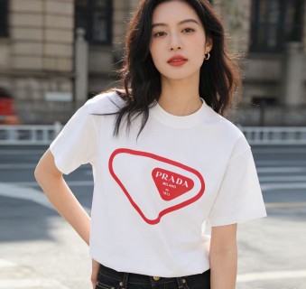 Prada Heart Logo White T-Shirt