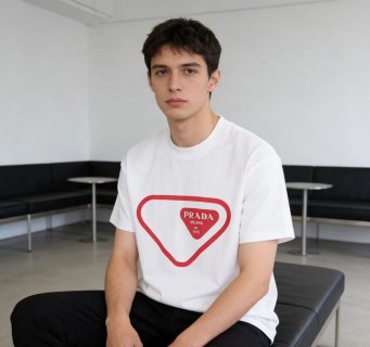 Prada Heart Logo White T-Shirt view 2