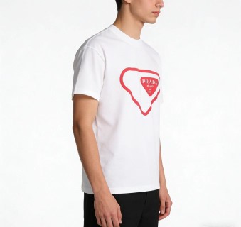 Prada Heart Logo White T-Shirt view 3