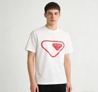 Prada Heart Logo White T-Shirt view 5