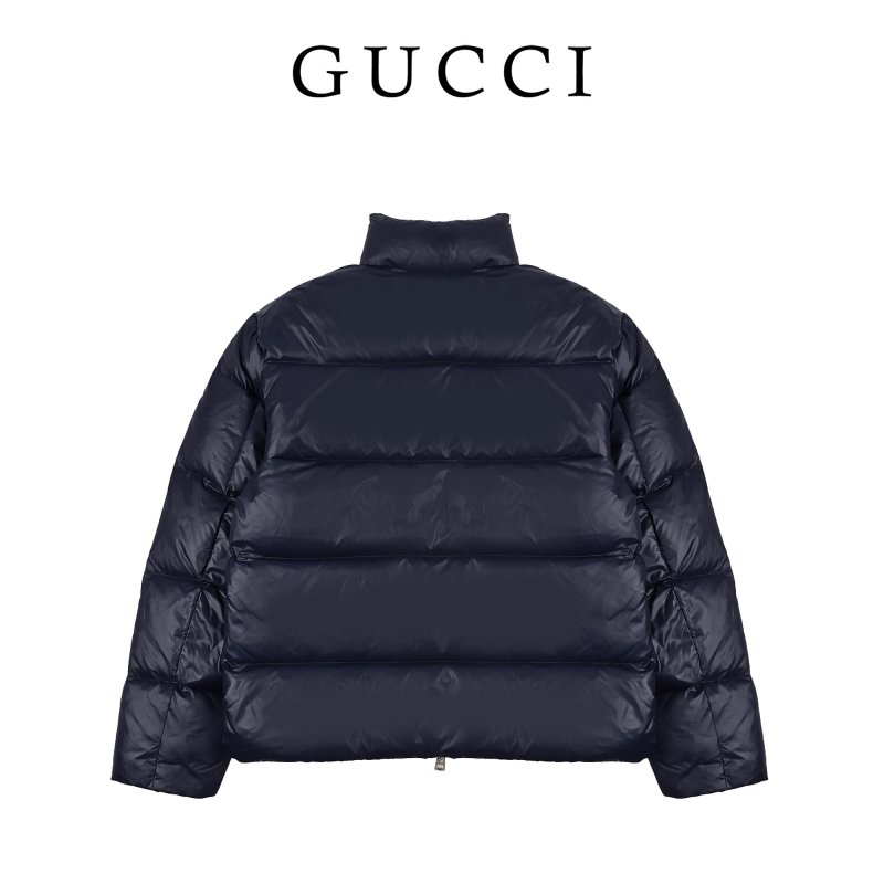 Gucci Navy Striped Down Puffer Jacket view