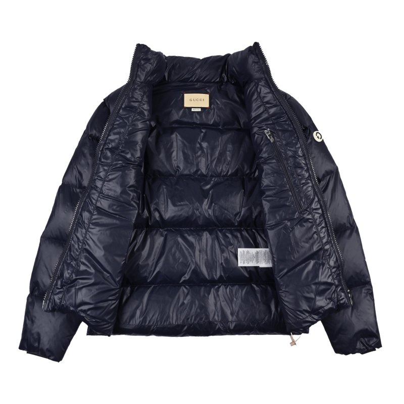 Gucci Navy Striped Down Puffer Jacket view