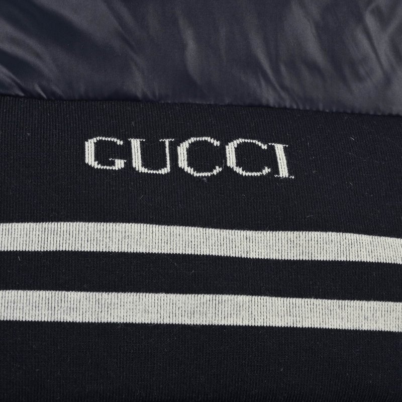 Gucci Navy Striped Down Puffer Jacket view