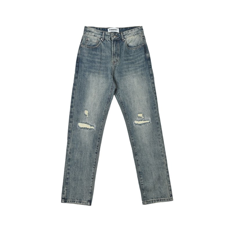 Light Wash Distressed Ripped Denim Jeans view