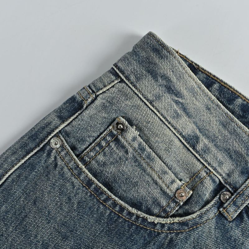Light Wash Distressed Ripped Denim Jeans view