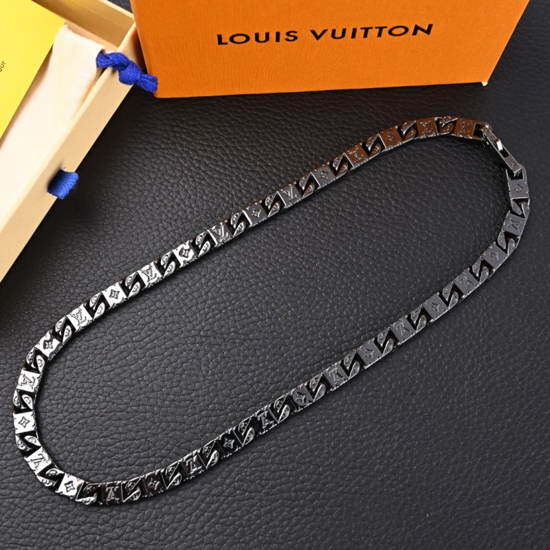 Louis Vuitton Monogram Tied Up Gun Metal Necklace