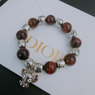 Dior Agate & Thai Silver Beaded Bracelet - Red Brown view 2