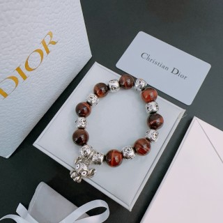 Dior Agate & Thai Silver Beaded Bracelet - Red Brown view 3