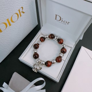Dior Agate & Thai Silver Beaded Bracelet - Red Brown view 5