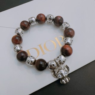 Dior Agate & Thai Silver Beaded Bracelet - Red Brown view 6