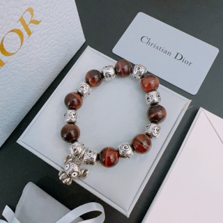 Dior Agate & Thai Silver Beaded Bracelet - Red Brown view 8