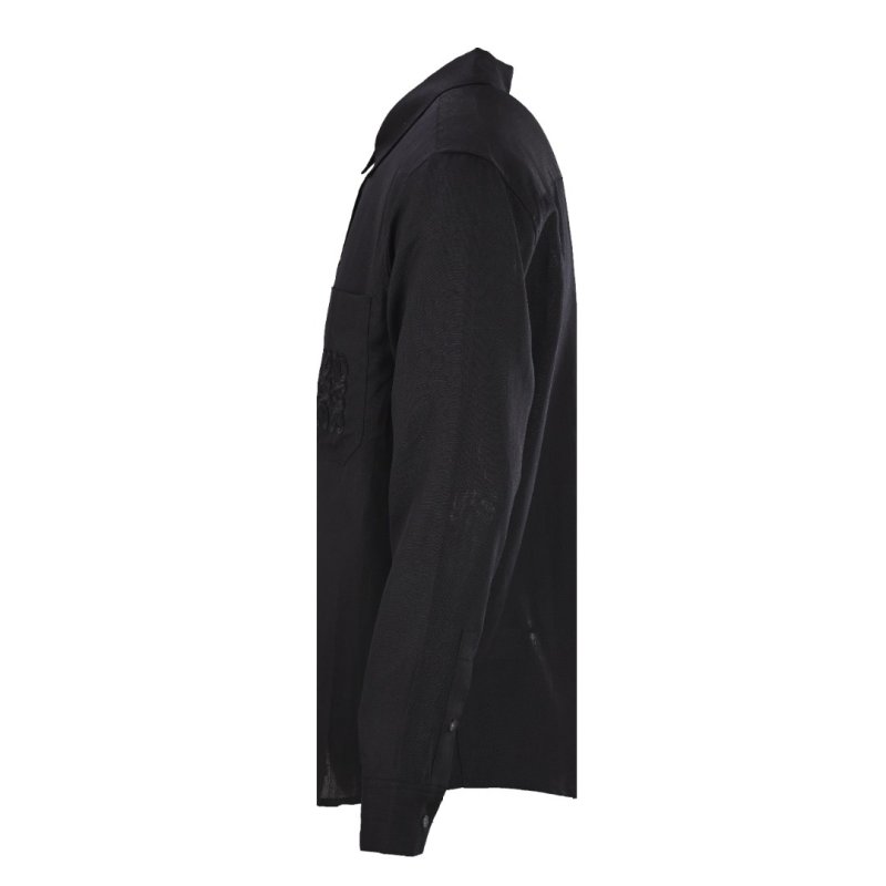 Loewe Black Long-Sleeve Shirt with Embroidered Logo view