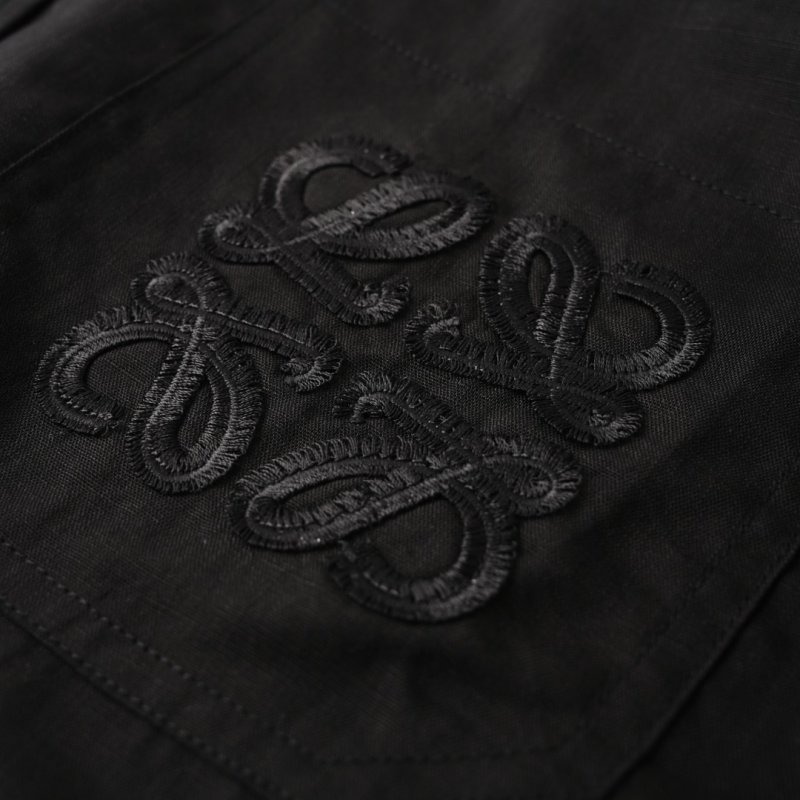 Loewe Black Long-Sleeve Shirt with Embroidered Logo view