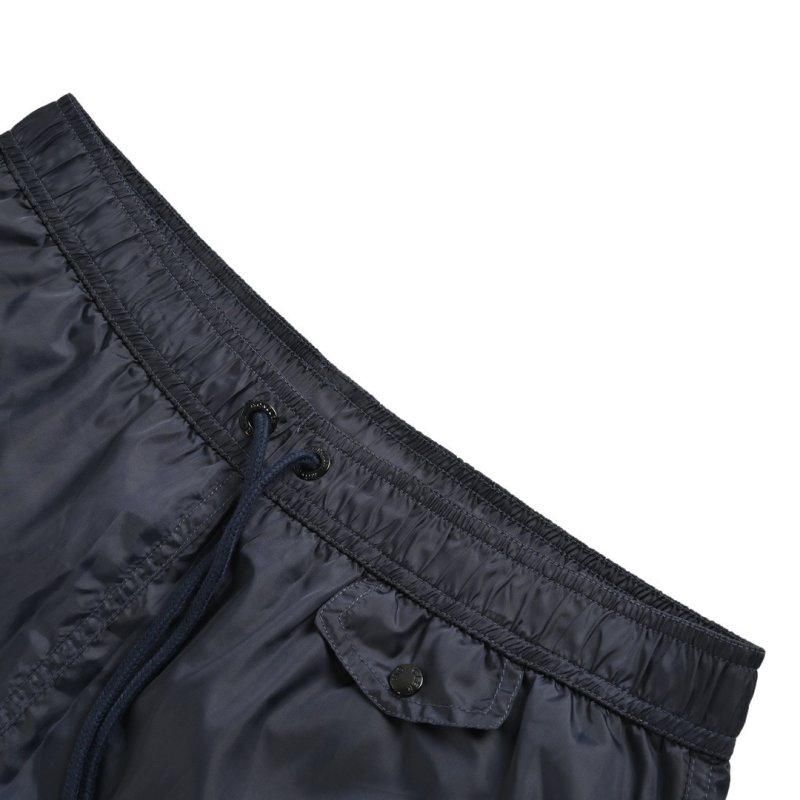 Navy Nylon Bermuda Shorts with Drawstring view