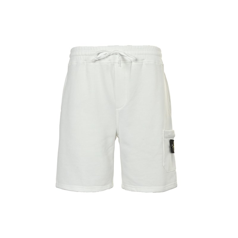 Stone Island White Cargo Shorts view