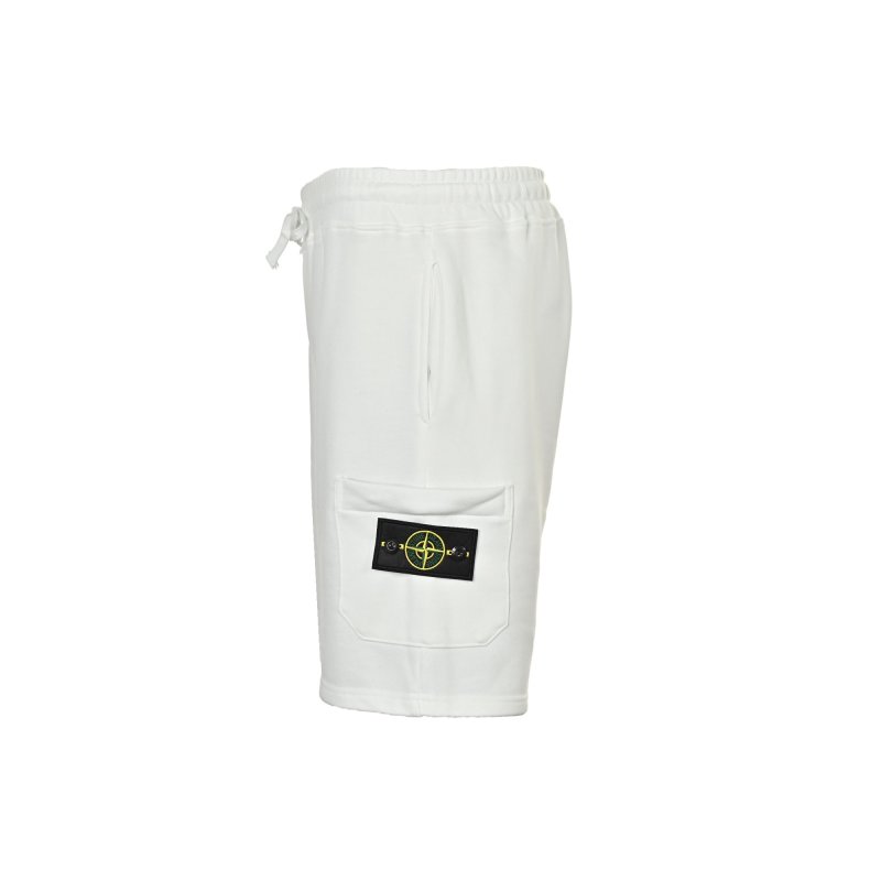 Stone Island White Cargo Shorts view