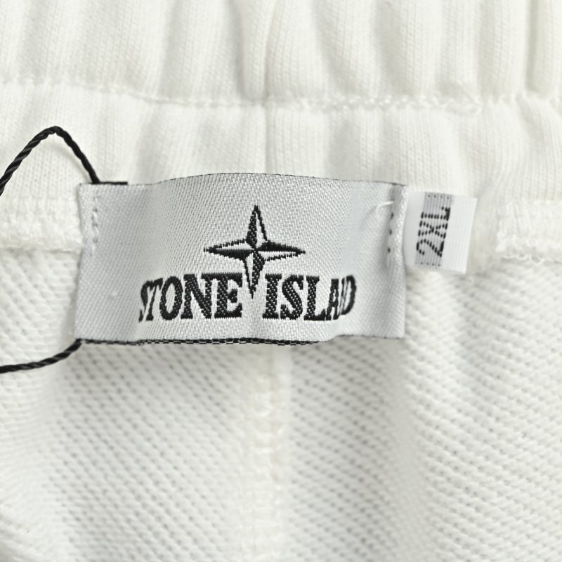 Stone Island White Cargo Shorts view