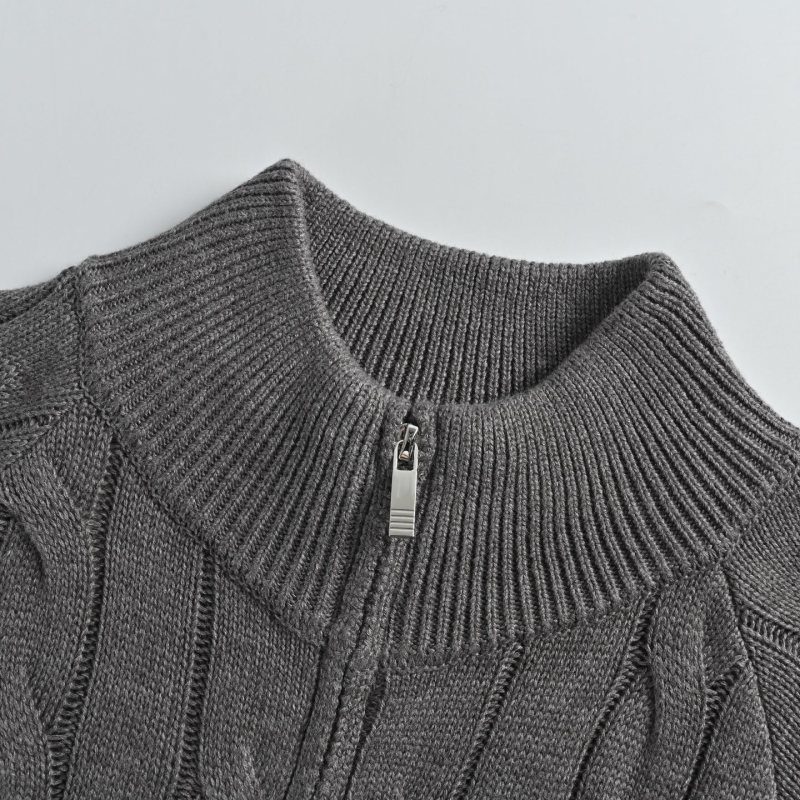Black Quilted Zip Cardigan view