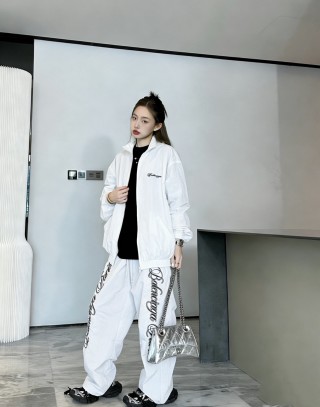 White Wide-Leg Graphic Print Pants view 2