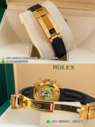 Rolex Daytona Chronograph Gold Diamond Bezel Black Rubber Strap view 8