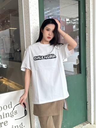 Balenciaga White Logo Short Sleeve T-Shirt