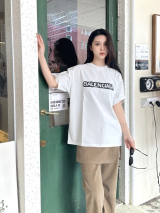 Balenciaga White Logo Short Sleeve T-Shirt view 3
