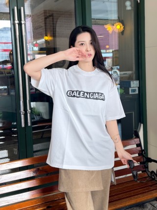 Balenciaga White Logo Short Sleeve T-Shirt view 6