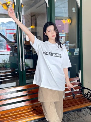Balenciaga White Logo Short Sleeve T-Shirt view 7