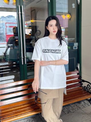 Balenciaga White Logo Short Sleeve T-Shirt view 8