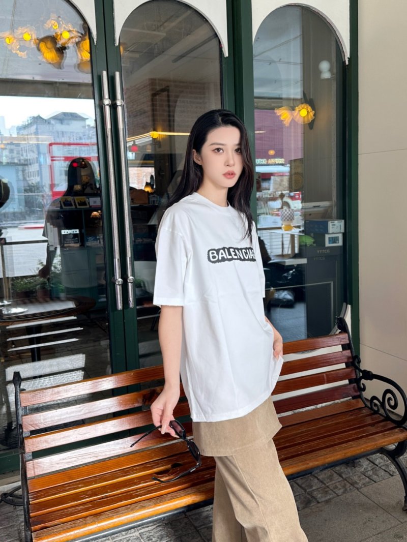 Balenciaga White Logo Short Sleeve T-Shirt view