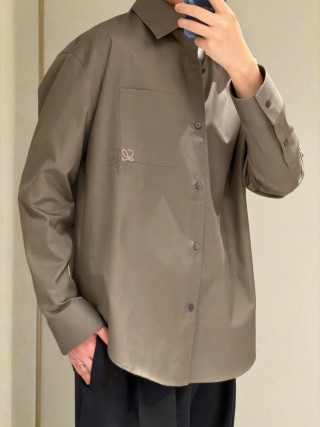 Oversized Khaki Button-Up Shirt