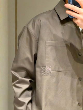 Oversized Khaki Button-Up Shirt view 10