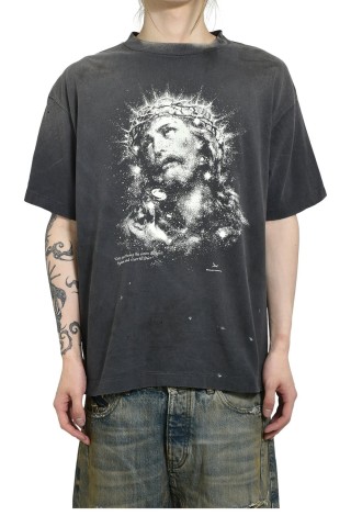 Charcoal Graphic Crown Print Oversized T-Shirt view 7