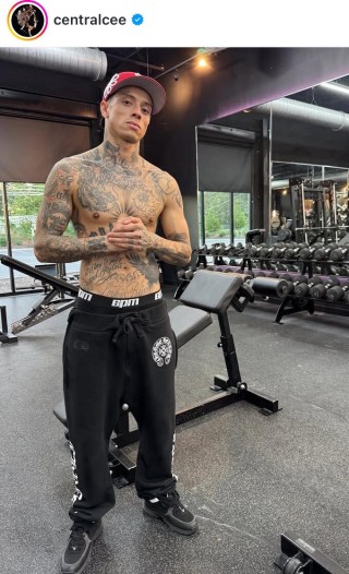 Black Graphic Print Cargo Pants view 2