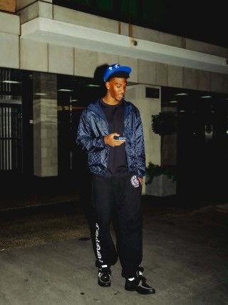 Black Graphic Print Cargo Pants view 3