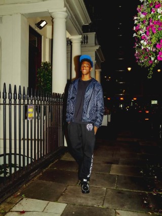 Black Graphic Print Cargo Pants view 4