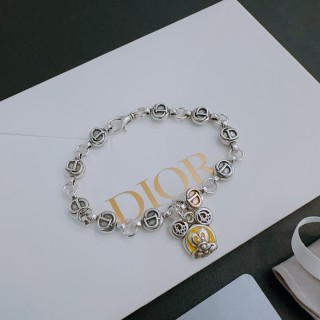 Dior CD Logo Charm Silver Bracelet