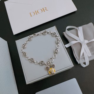 Dior CD Logo Charm Silver Bracelet view 2