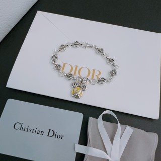 Dior CD Logo Charm Silver Bracelet view 5