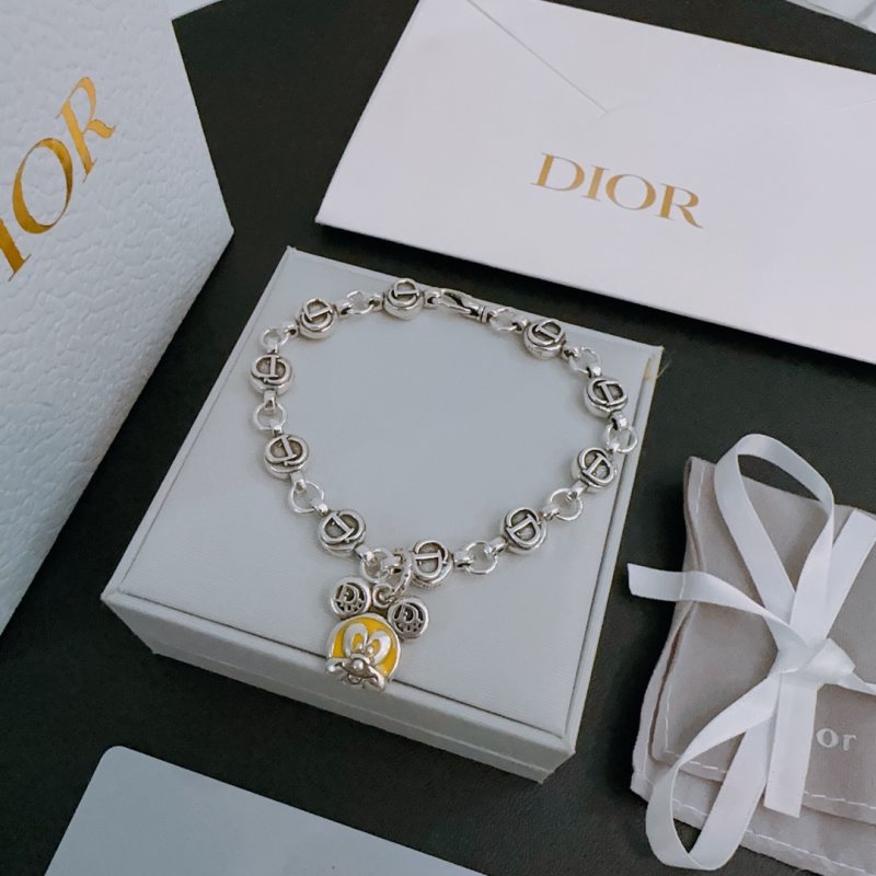 Dior CD Logo Charm Silver Bracelet view