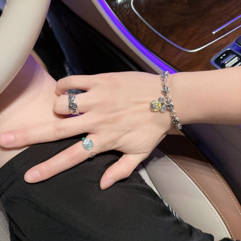 Dior CD Logo Charm Silver Bracelet view