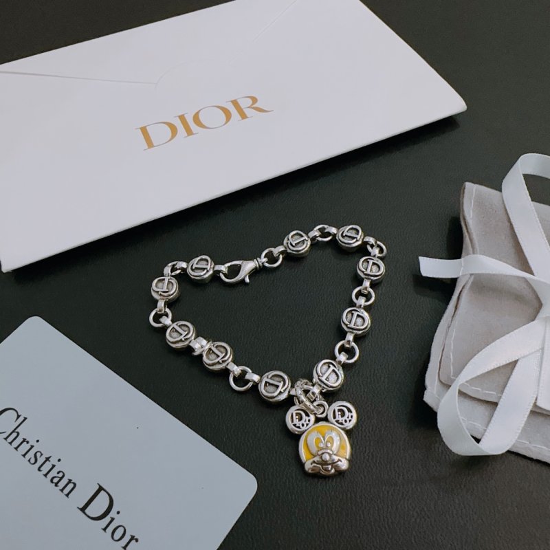 Dior CD Logo Charm Silver Bracelet view
