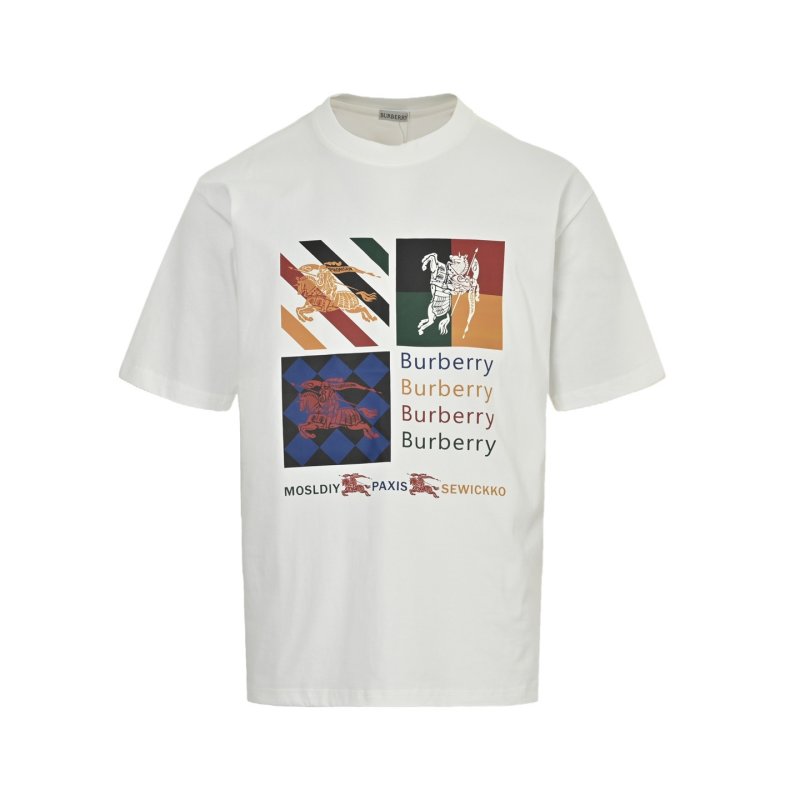 Burberry Colorblock White T-Shirt with Graphic Print view