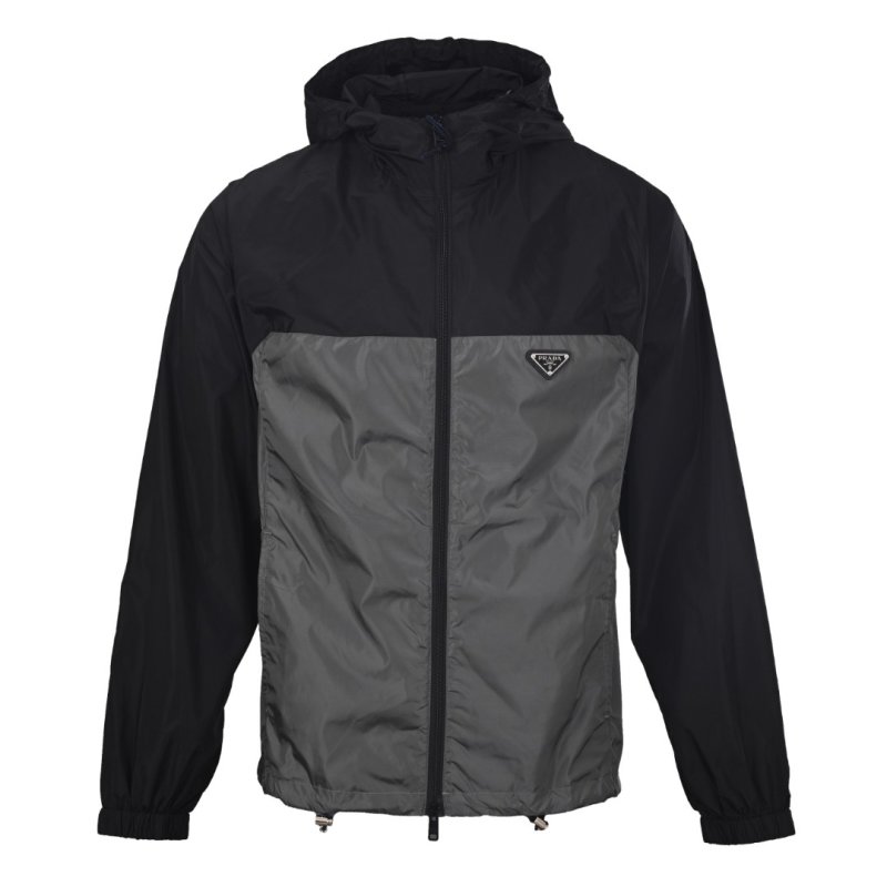 Prada Black & Grey Nylon Windbreaker Jacket view