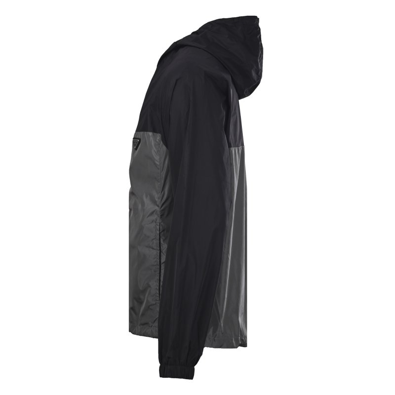 Prada Black & Grey Nylon Windbreaker Jacket view